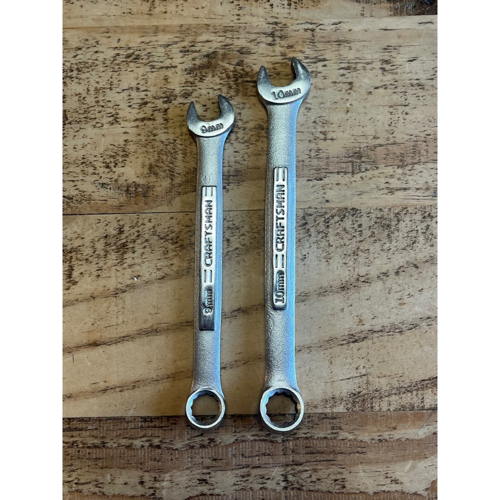 Craftsman 9mm 10mm Combination Wrench Set Forged in USA VV Series Metric 2 Piece
